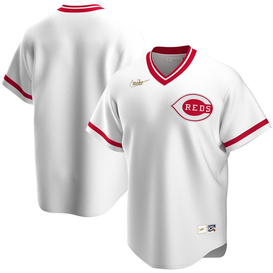Cincinnati Reds Nike Home Cooperstown Collection Team MLB Jersey White->atlanta braves->MLB Jersey